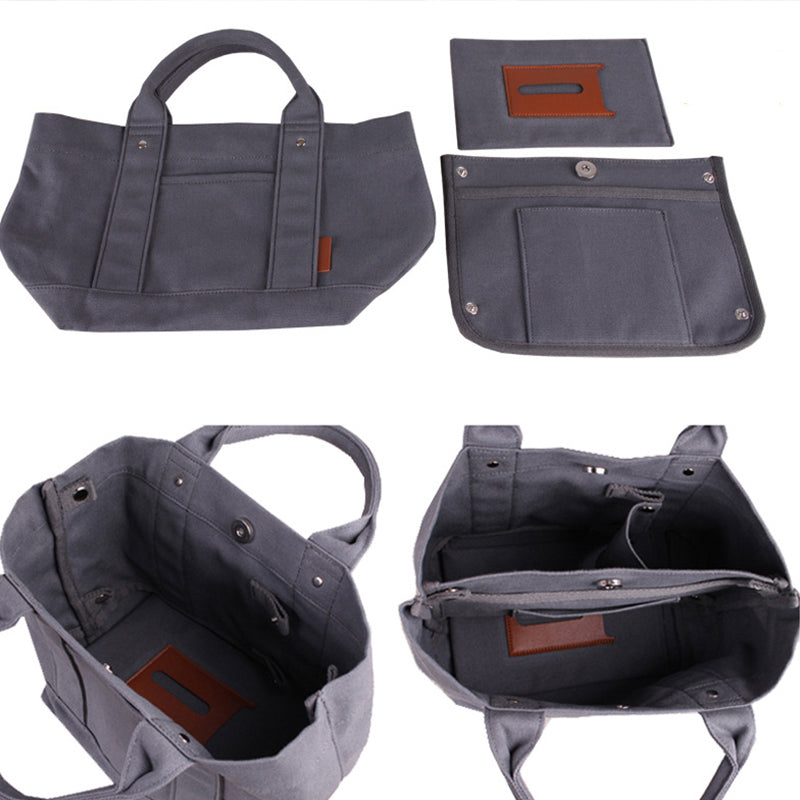 Large Capacity Multi-compartment Tote Canvas Bag