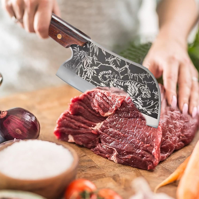 Durable Sharp Tiger Pattern Stainless Steel Knife