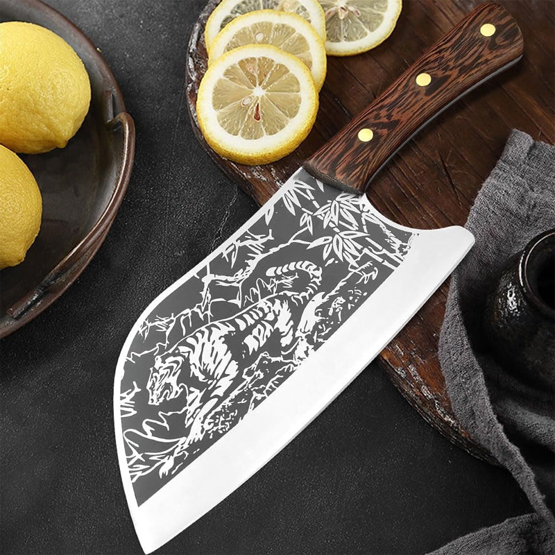 Durable Sharp Tiger Pattern Stainless Steel Knife