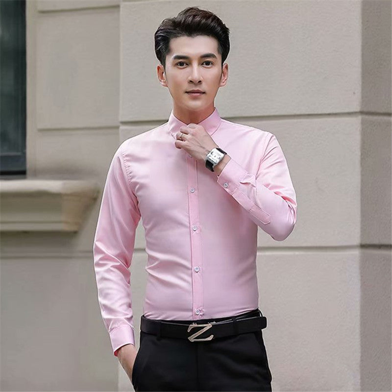 Men's Solid Long Sleeve Wrinkle-Free Formal Casual Shirt(50% OFF)