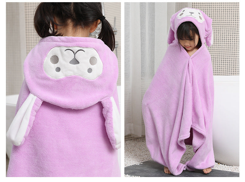 Super absorbent children's cartoon bathrobe