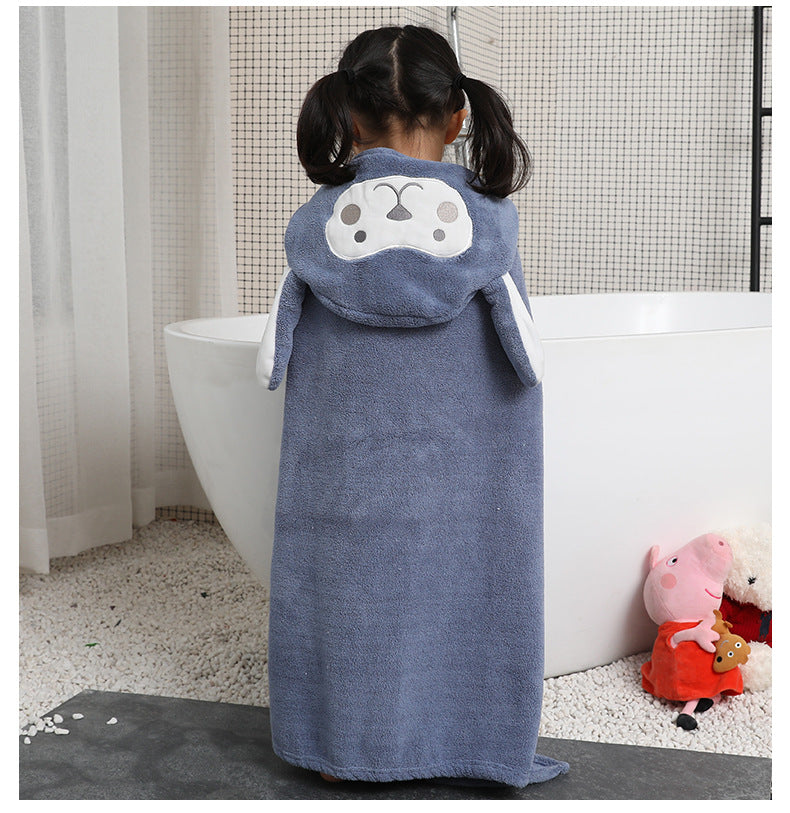 Super absorbent children's cartoon bathrobe