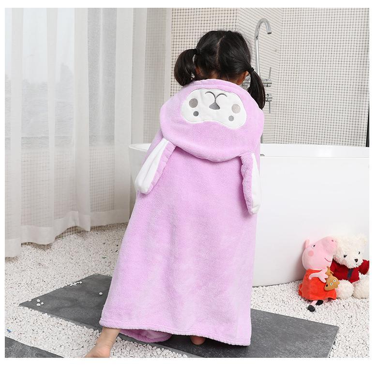 Super absorbent children's cartoon bathrobe