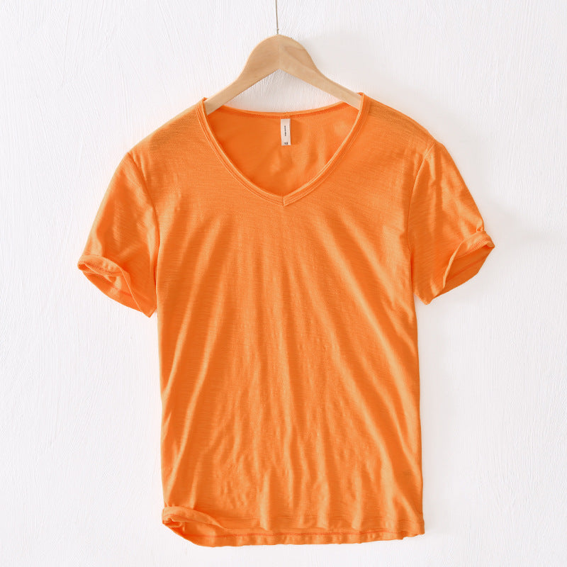 Men Cotton V-Neck Short Sleeve Soft T-Shirts