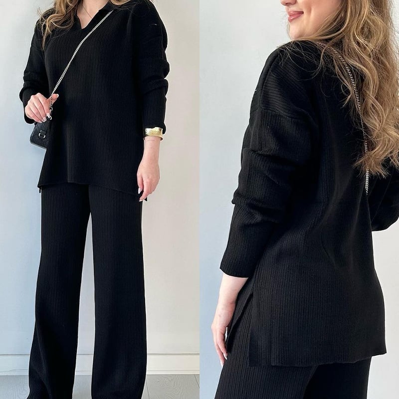 LAST DAY 49% OFF🔥V-neck casual slit knitted two-piece set