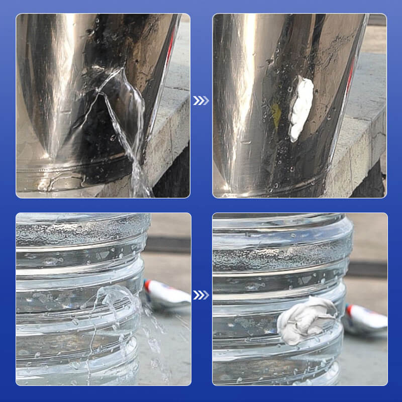 Special adhesive sealant for underwater leak trapping