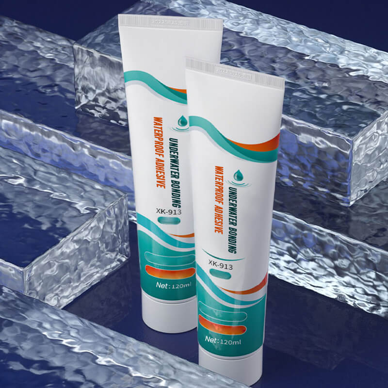 Special adhesive sealant for underwater leak trapping