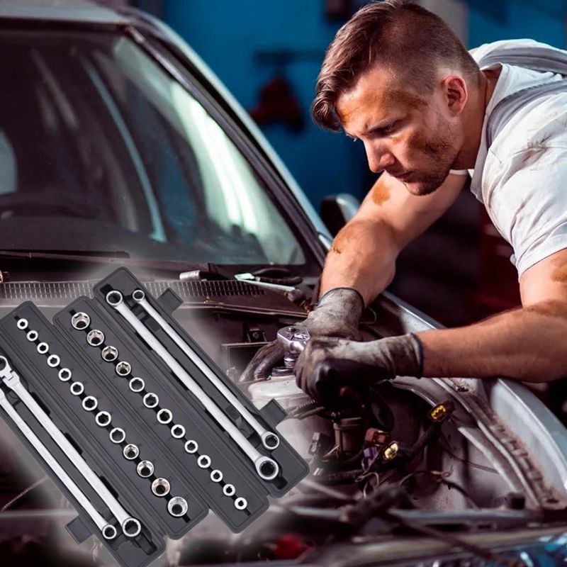 💥15pcs Adjustable Ratchet Wrench Kit🎅Great Gift🎁(Great Sale⛄Buy 2 Get 10% OFF + Free Shipping)
