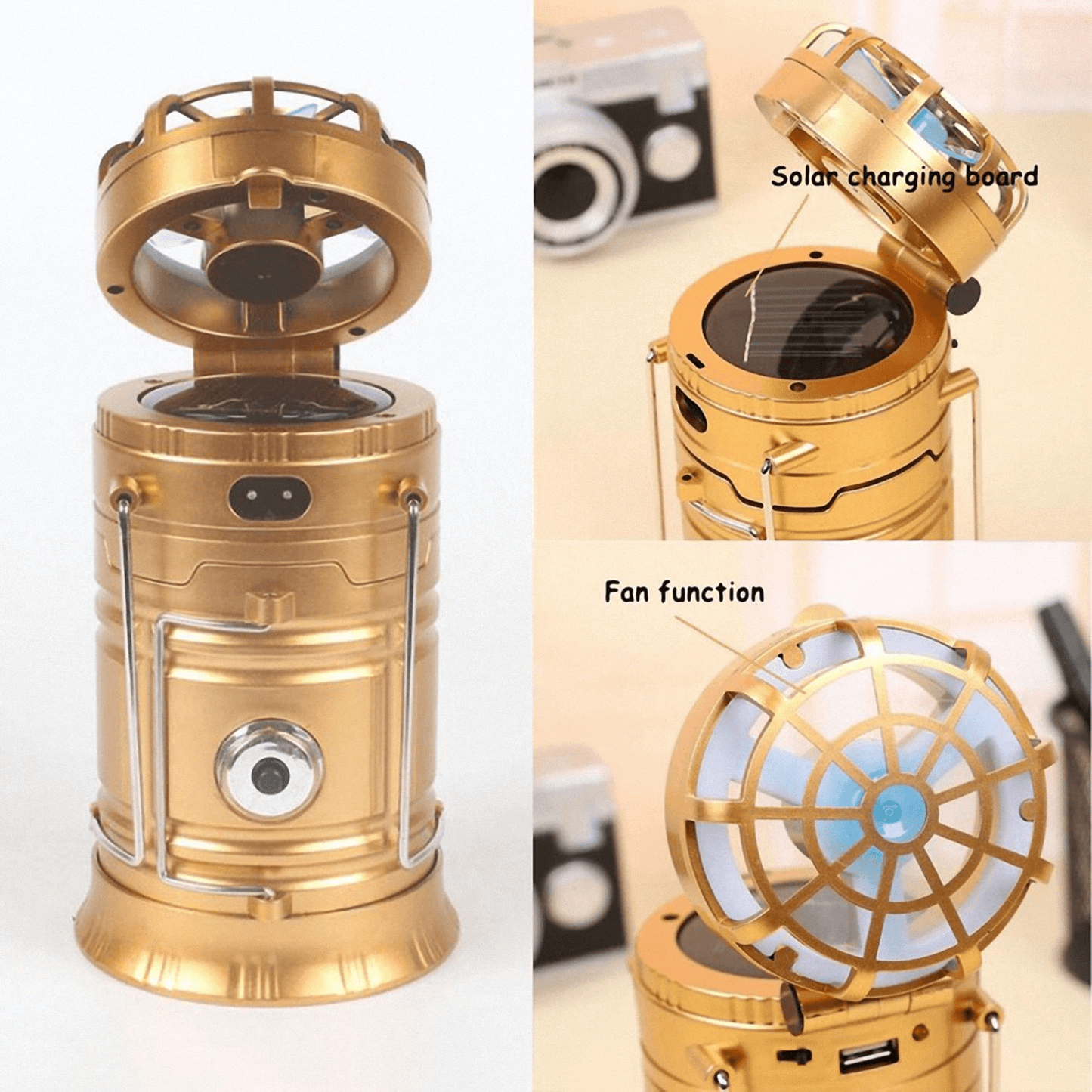 🔥 Summer Hot Sale 🔥 - Portable Solar Camping Light With Fan