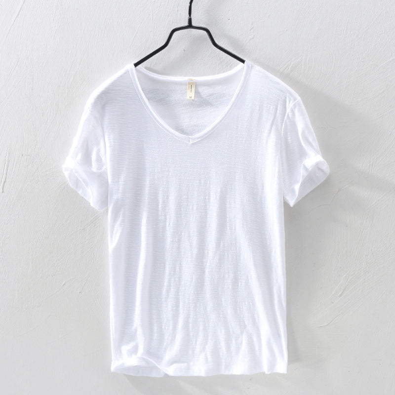 Men Cotton V-Neck Short Sleeve Soft T-Shirts
