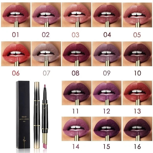 16 Color Long Lasting Lipstick Lipstick + Lip Liner Combo