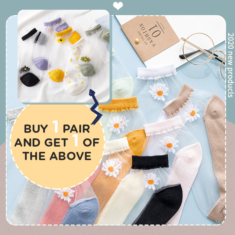 💥 Clearance special 💥 Summer breathable translucent daisy socks