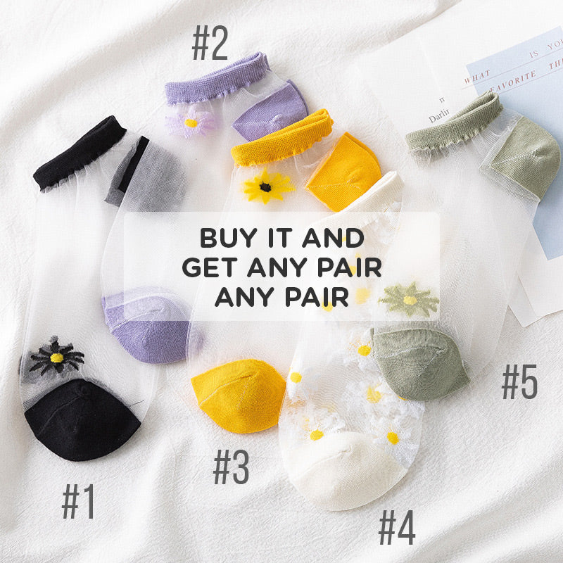 💥 Clearance special 💥 Summer breathable translucent daisy socks