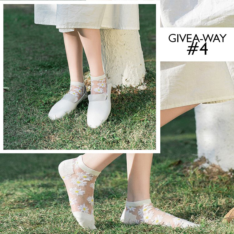 💥 Clearance special 💥 Summer breathable translucent daisy socks