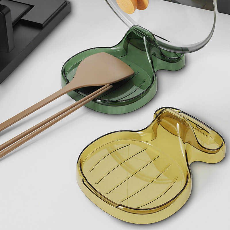 Storage rack for pot cover and spatula