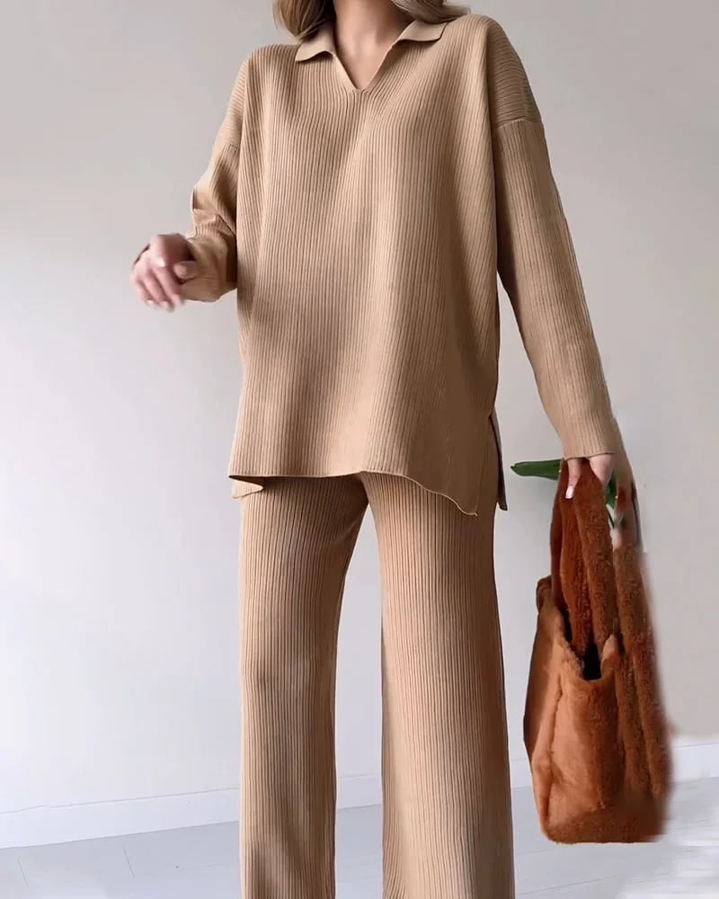 LAST DAY 49% OFF🔥V-neck casual slit knitted two-piece set