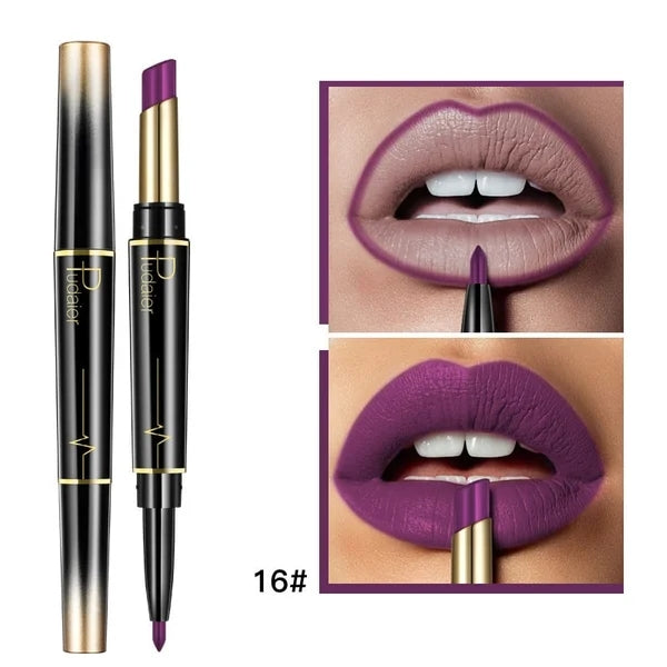 16 Color Long Lasting Lipstick Lipstick + Lip Liner Combo
