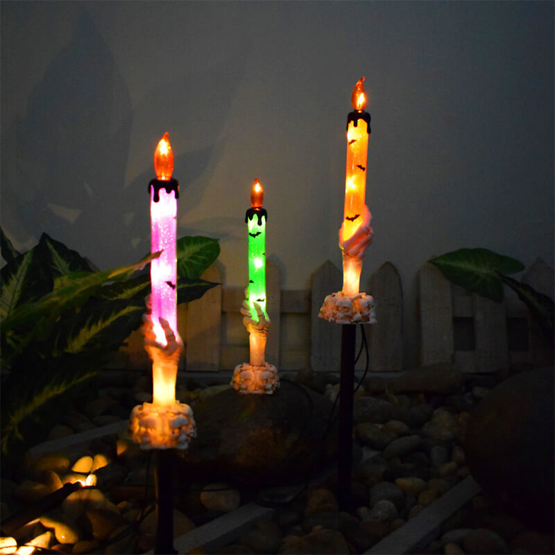 Best Gift*Solar Light Halloween Ghost Hand Candle Outdoor Floor Lamp