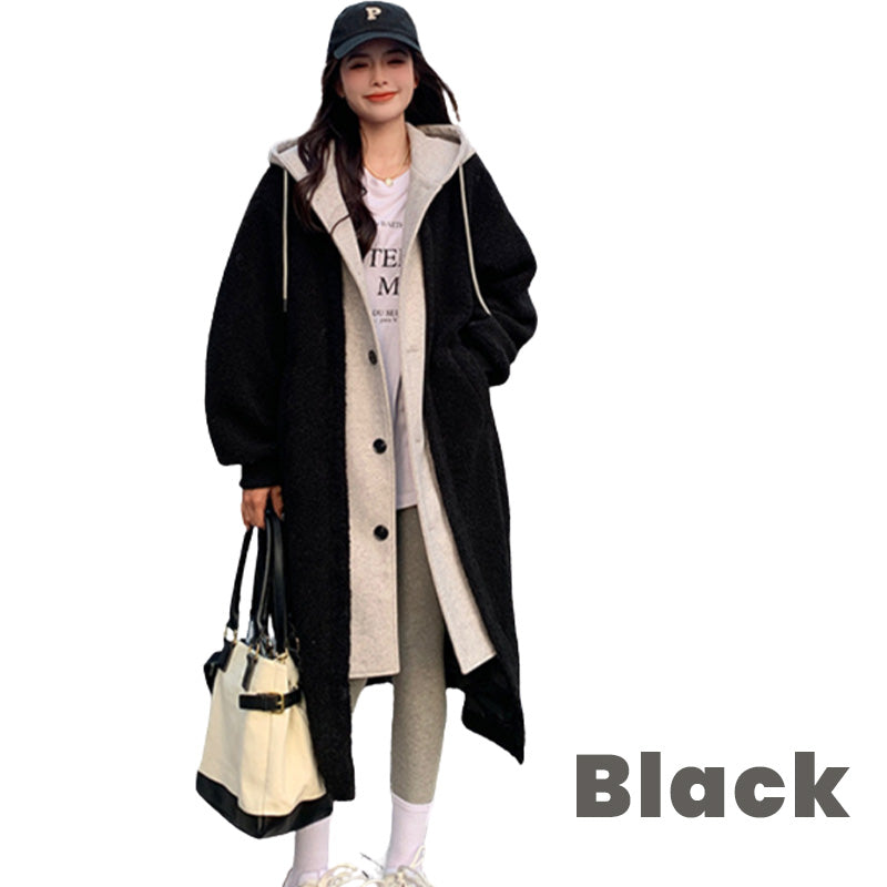 🎅🎄Christmas Sale🥳 2-Layered Faux Lambswool Hooded Coat Jacket(Great Sale⛄BUY 2 Get 5% OFF)