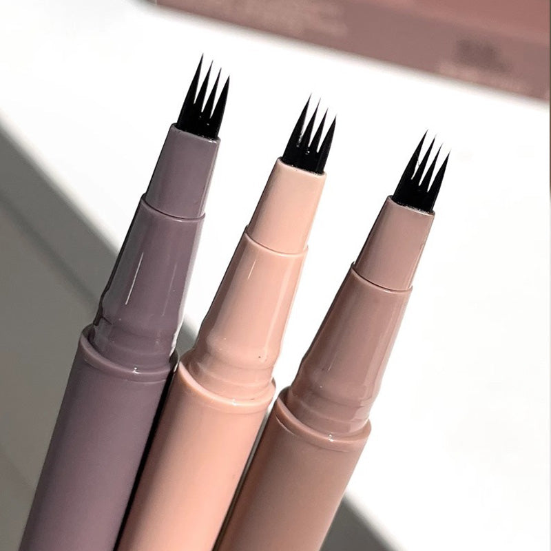 Waterproof, sweat-proof and non-smudging four-pronged eyebrow pencil