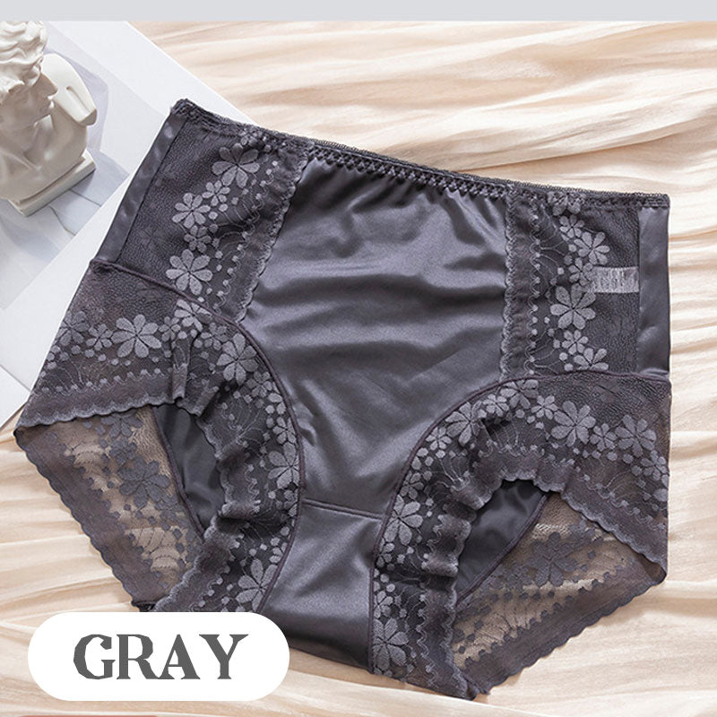 Women's High-Waisted Satin Lace Panties