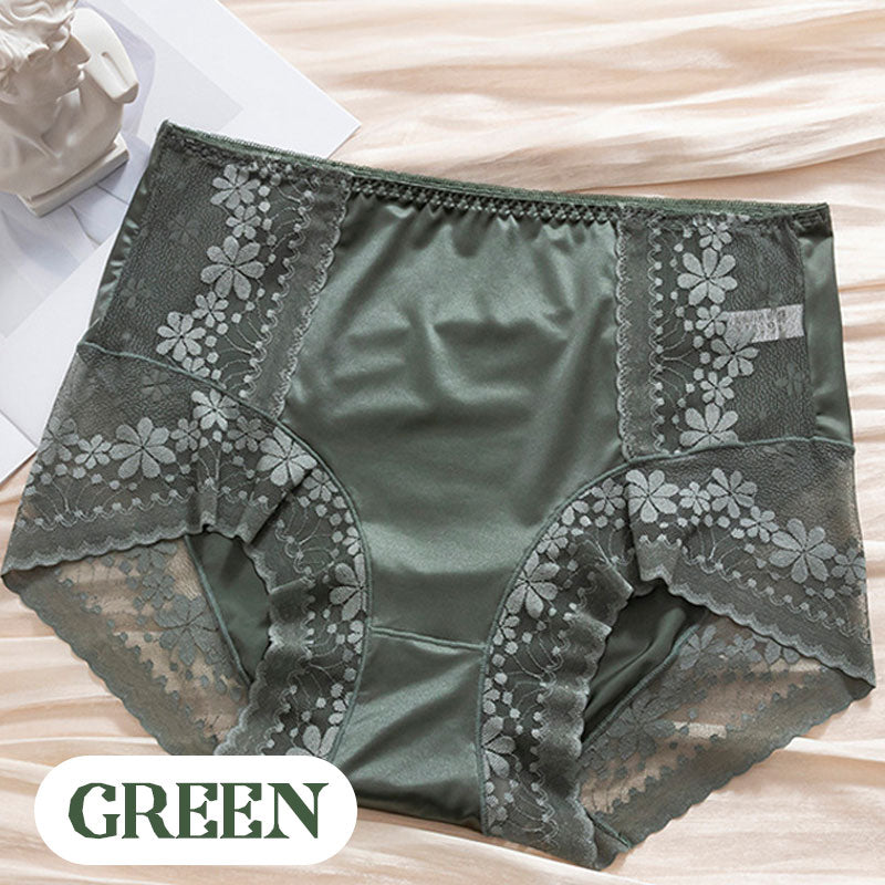 Women's High-Waisted Satin Lace Panties