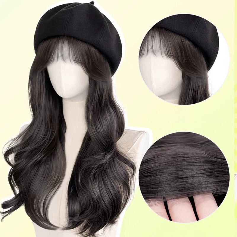 Versatile Beret Wig Set with Long Curly Hair(Great Sale⛄BUY 2 Get 10% OFF + Freeshipping)