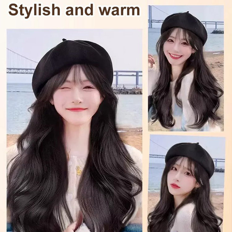 Versatile Beret Wig Set with Long Curly Hair(Great Sale⛄BUY 2 Get 10% OFF + Freeshipping)
