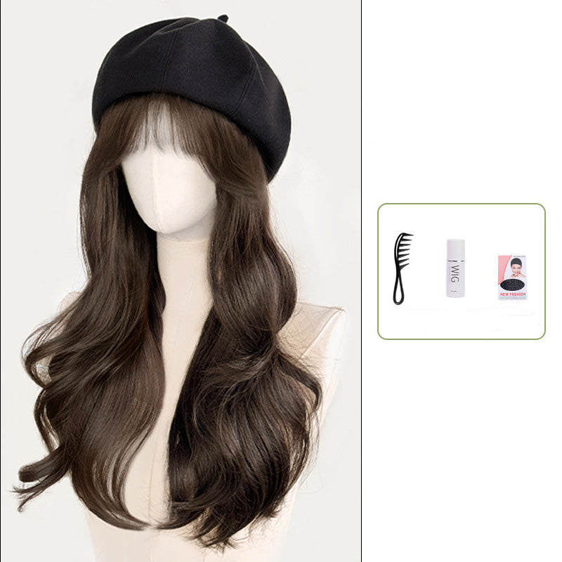 Versatile Beret Wig Set with Long Curly Hair(Great Sale⛄BUY 2 Get 10% OFF + Freeshipping)
