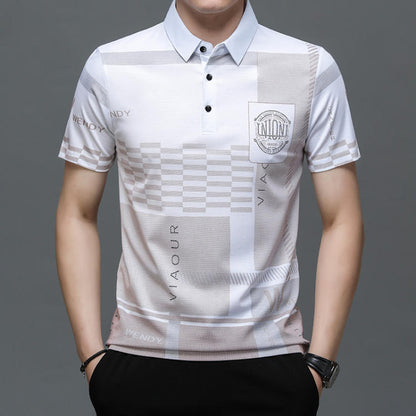 Ice Silk Print Short-sleeved Shirt👕