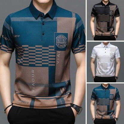 Ice Silk Print Short-sleeved Shirt👕