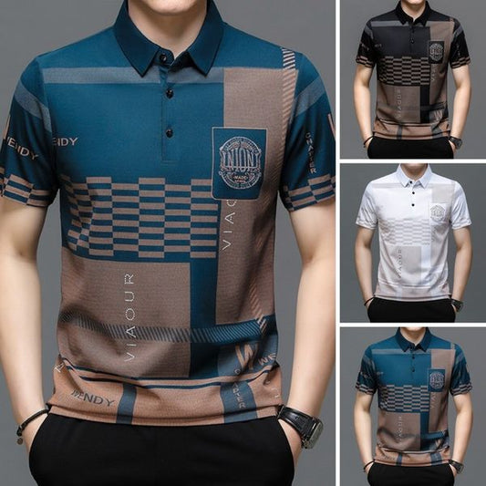 Ice Silk Print Short-sleeved Shirt👕