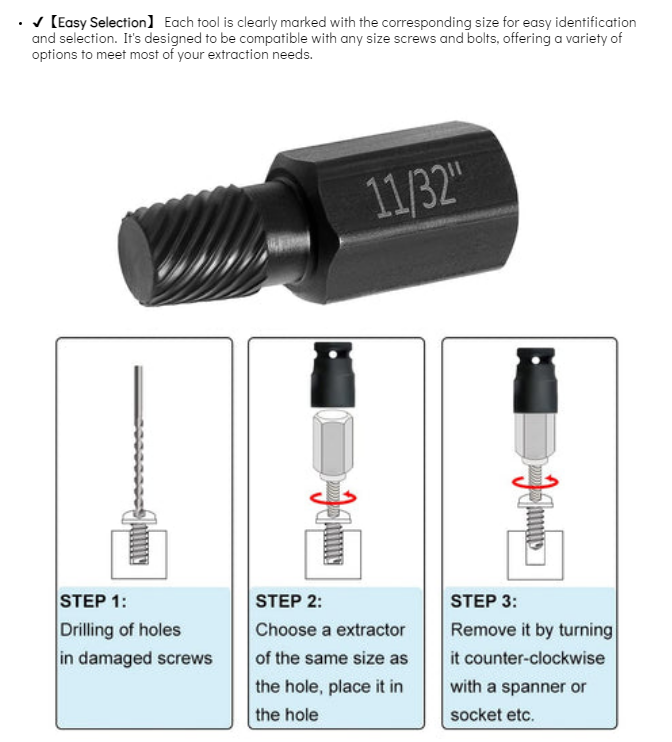 💥Free shipping for a limited time💥Screw and Bolt Extractor Set