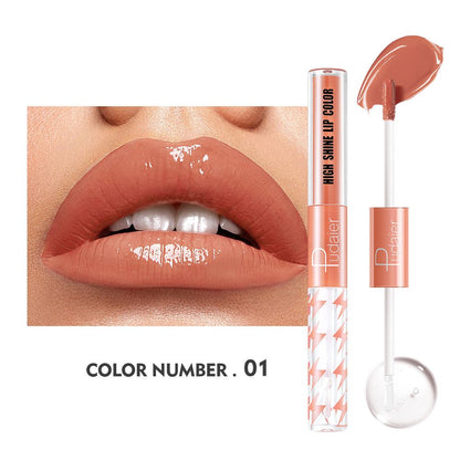 16 Colors Double Ended Highlighting Lip Gloss - High-shine Long-lasting