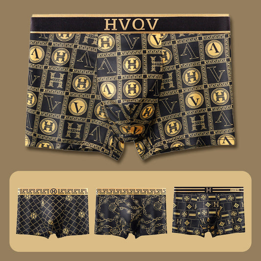 Men's Luxury Printed Breathable Cooling Boxer Briefs