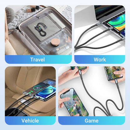 💥Limited Time 50% OFF🔥⚡Transparent Luminous 3-in-1 Super Fast Charging Cable