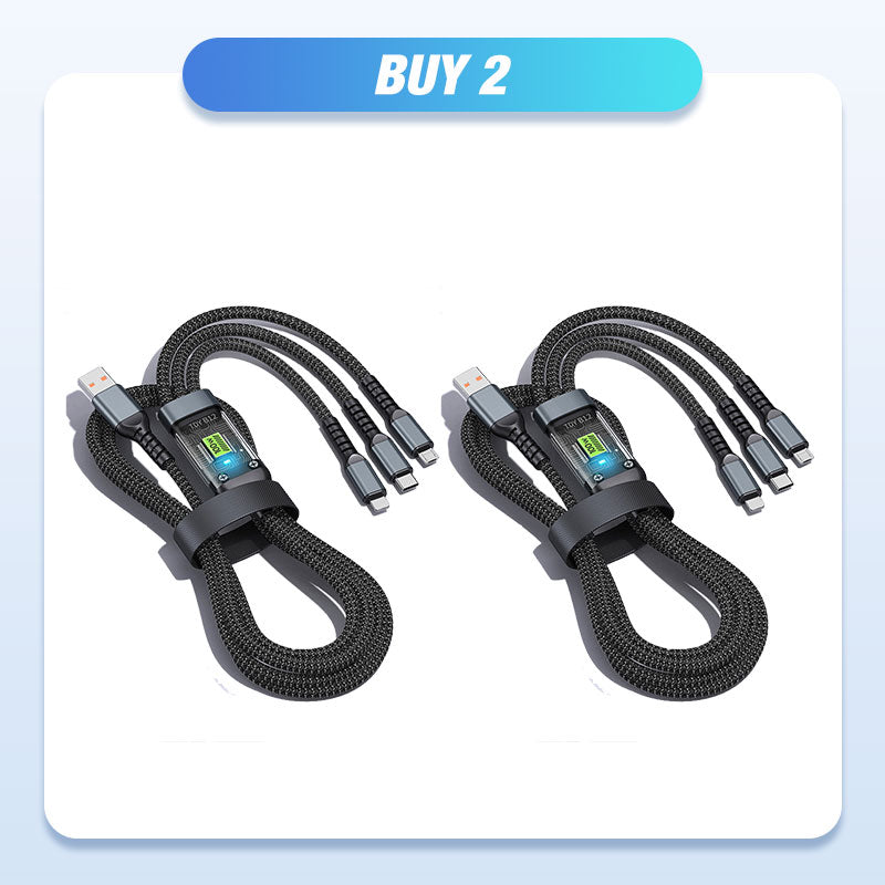 💥Limited Time 50% OFF🔥⚡Transparent Luminous 3-in-1 Super Fast Charging Cable