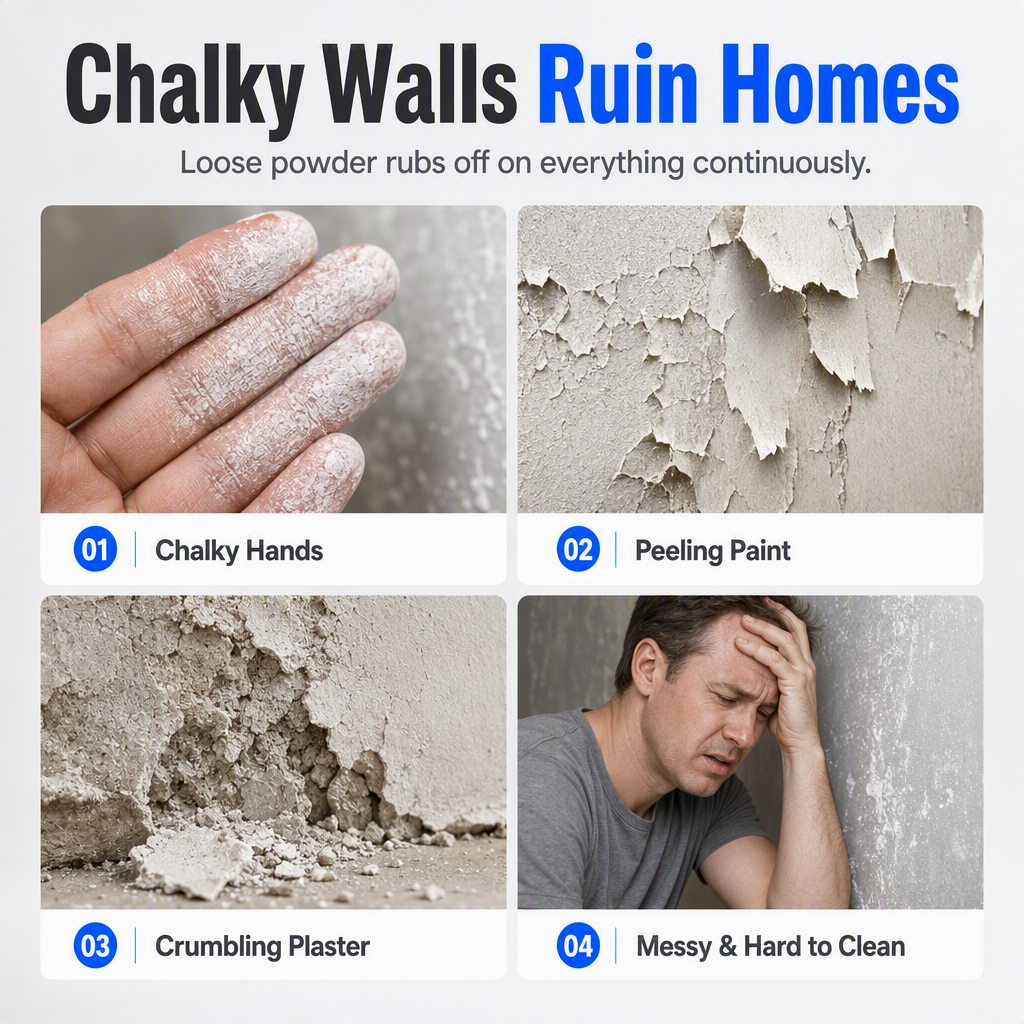 🥳 Hot Seller 🥳💞 Over 10,000 sold! Wall Repair Solution—prevents chalking, provides deep adhesion, and is waterproof. Makes your walls stronger—hurry and grab yours now! ✅