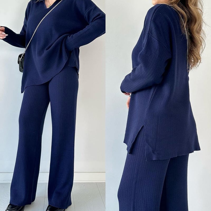 LAST DAY 49% OFF🔥V-neck casual slit knitted two-piece set