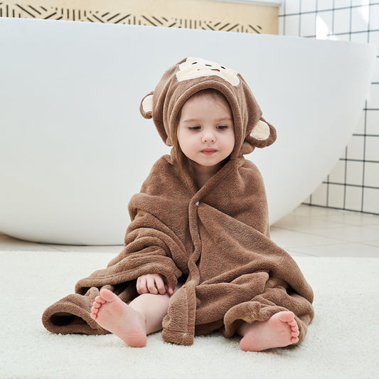 Super absorbent children's cartoon bathrobe