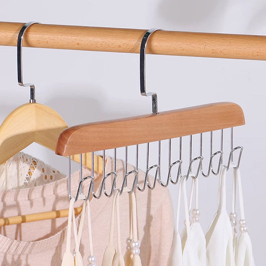 Wooden Belt Hanger for Closet with 8 Hooks