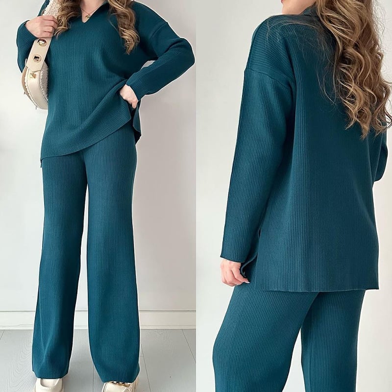 LAST DAY 49% OFF🔥V-neck casual slit knitted two-piece set