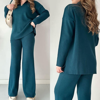 LAST DAY 49% OFF🔥V-neck casual slit knitted two-piece set