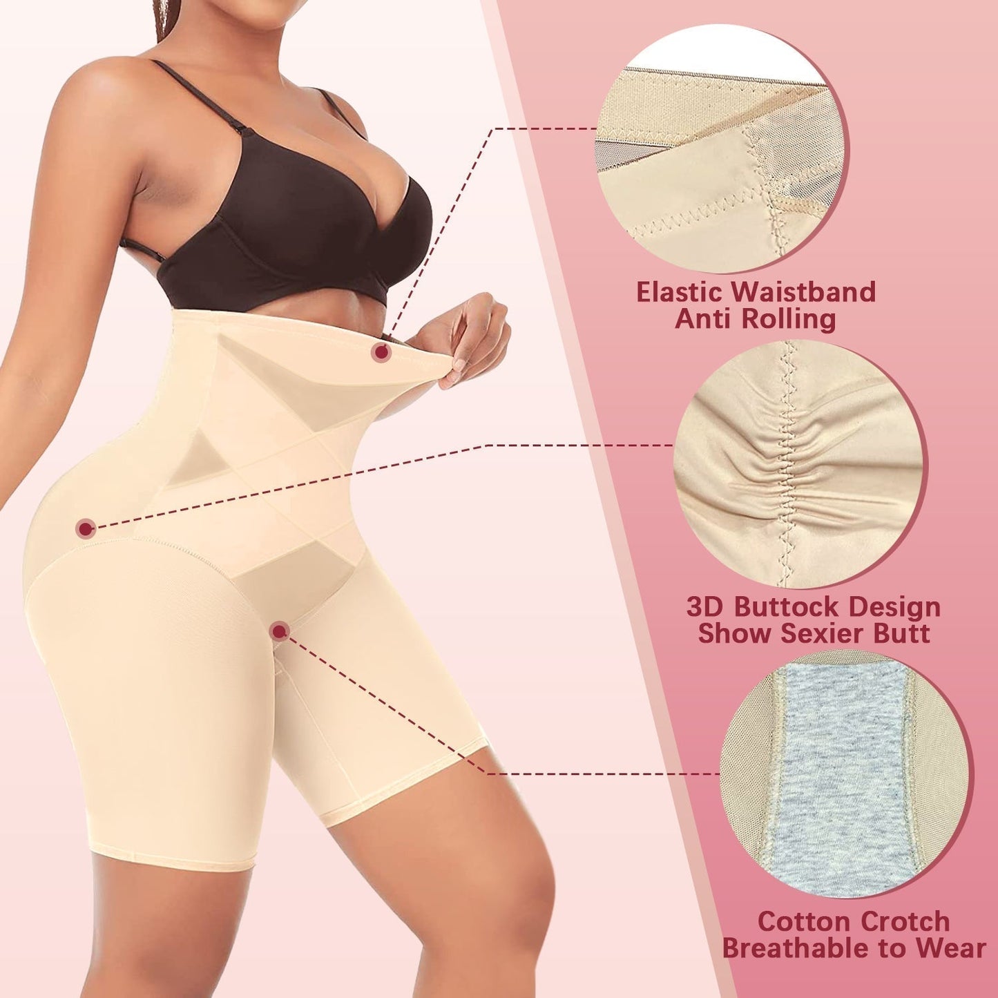 【2023 Upgrade】Cross Compression High Waisted Shaper