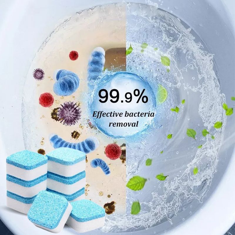 Toilet Cleaning Effervescent Tablets - No Need to Brush