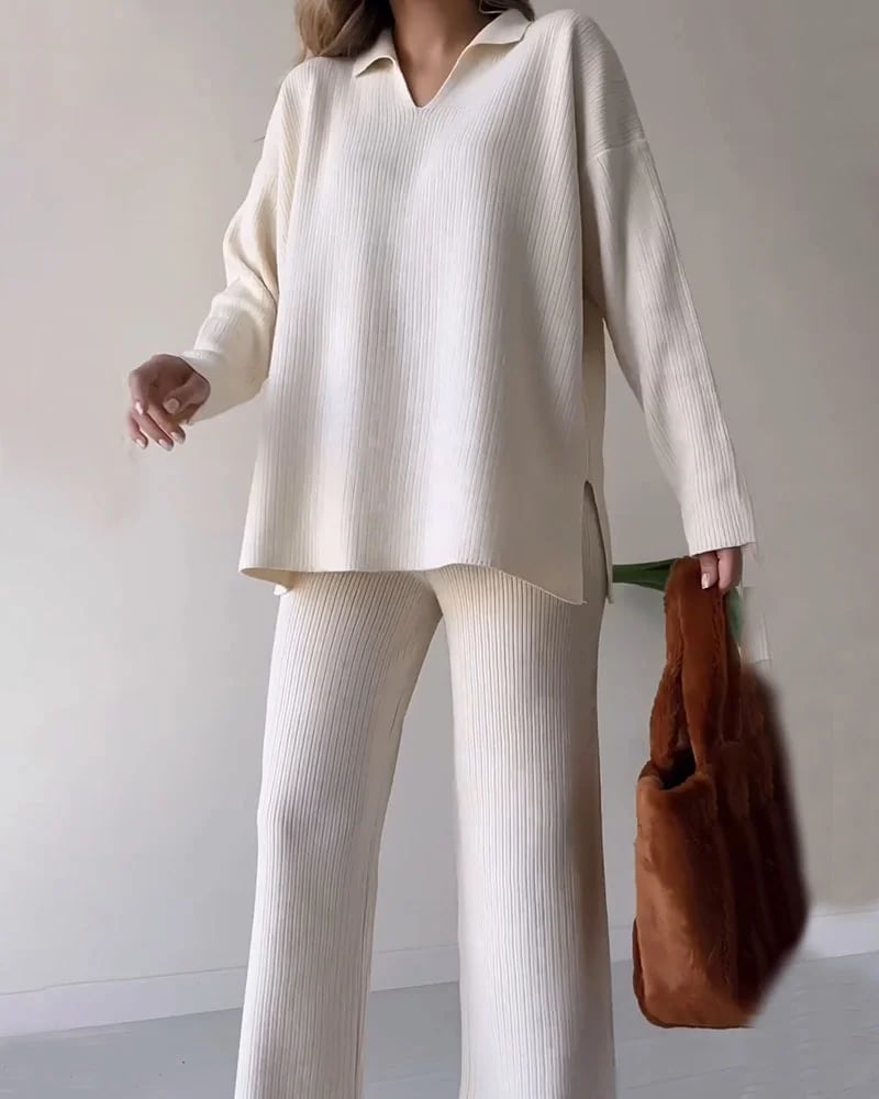 LAST DAY 49% OFF🔥V-neck casual slit knitted two-piece set