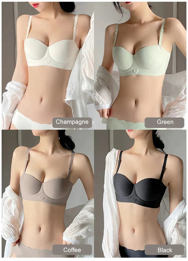 (Half Cup with Heart) Women's Seamless Underwear