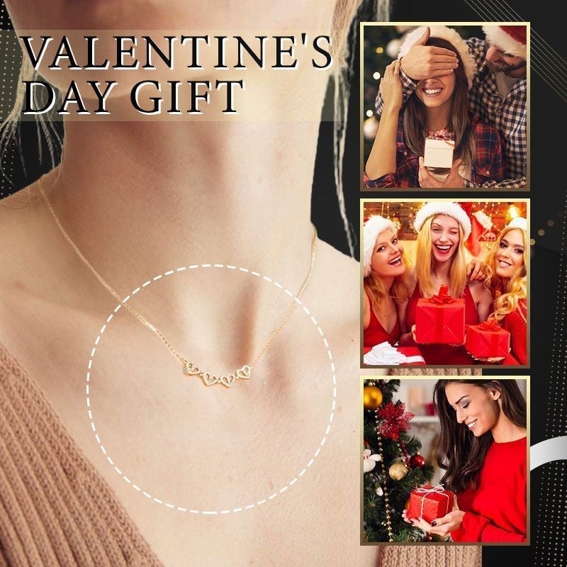Lucky four-leaf clover & heart-shaped necklace