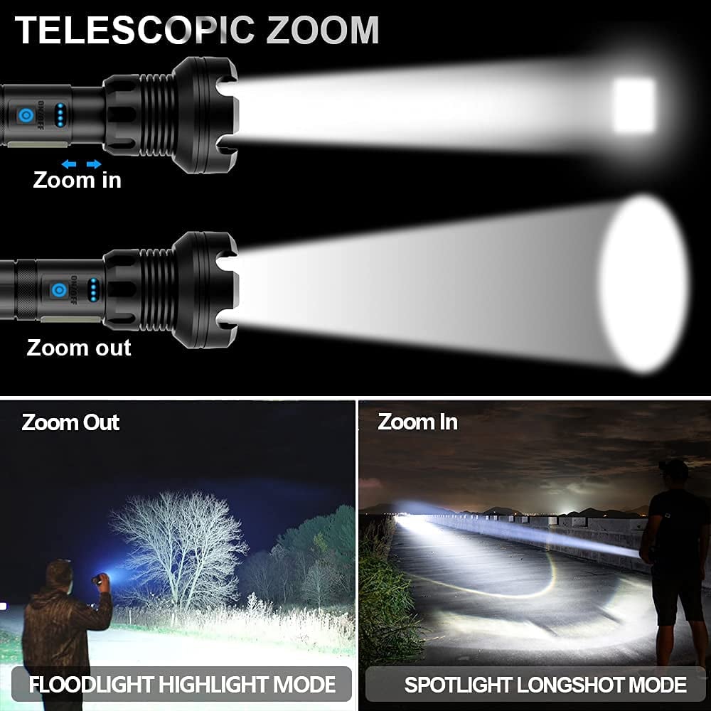 💥Limited Time Offer💥 LED Rechargeable Tactical Laser Flashlight 90000 High Lumens0