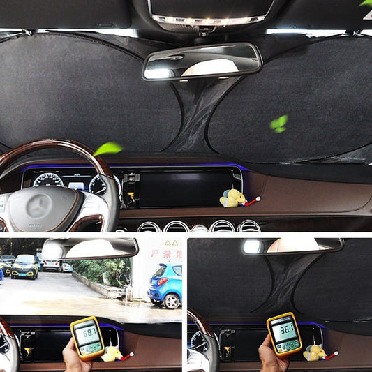 Portable Car Front Windshield Reflective Sun Visor 6 Pcs sets